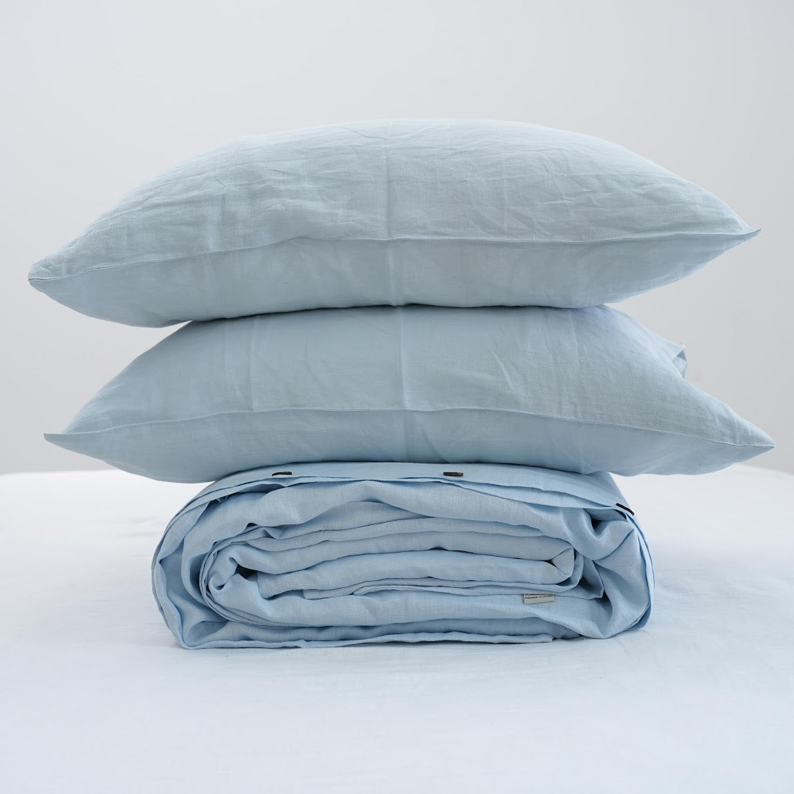 Sky French Linen Duvet Cover - Plain Dyeing 09