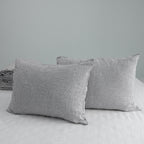 Coffee Striped French Linen Pillowcase - Yarn Dyeing 51