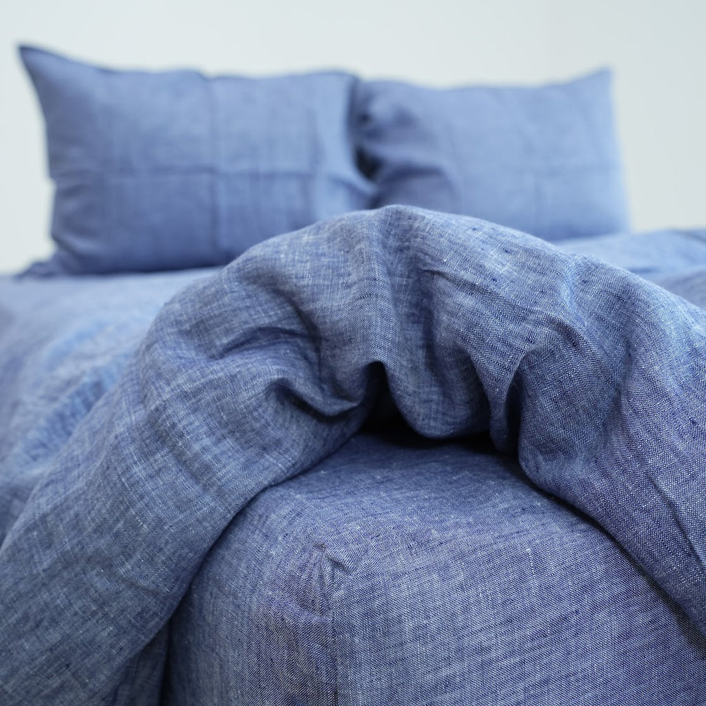 Jean French Linen Pillowcase | Yarn-Dyed | Handmade