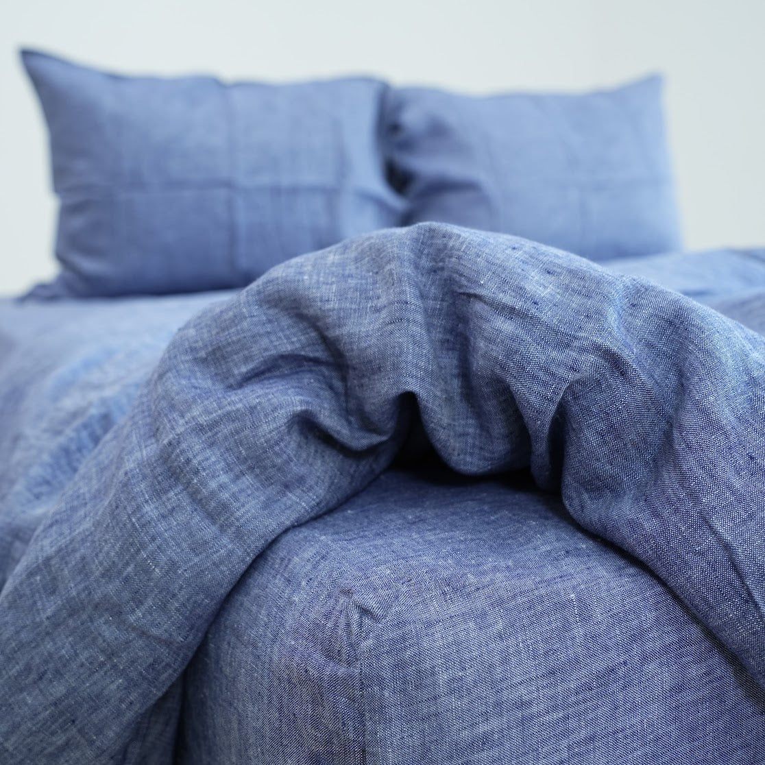 Jean French Linen Pillowcase | Yarn-Dyed | Handmade