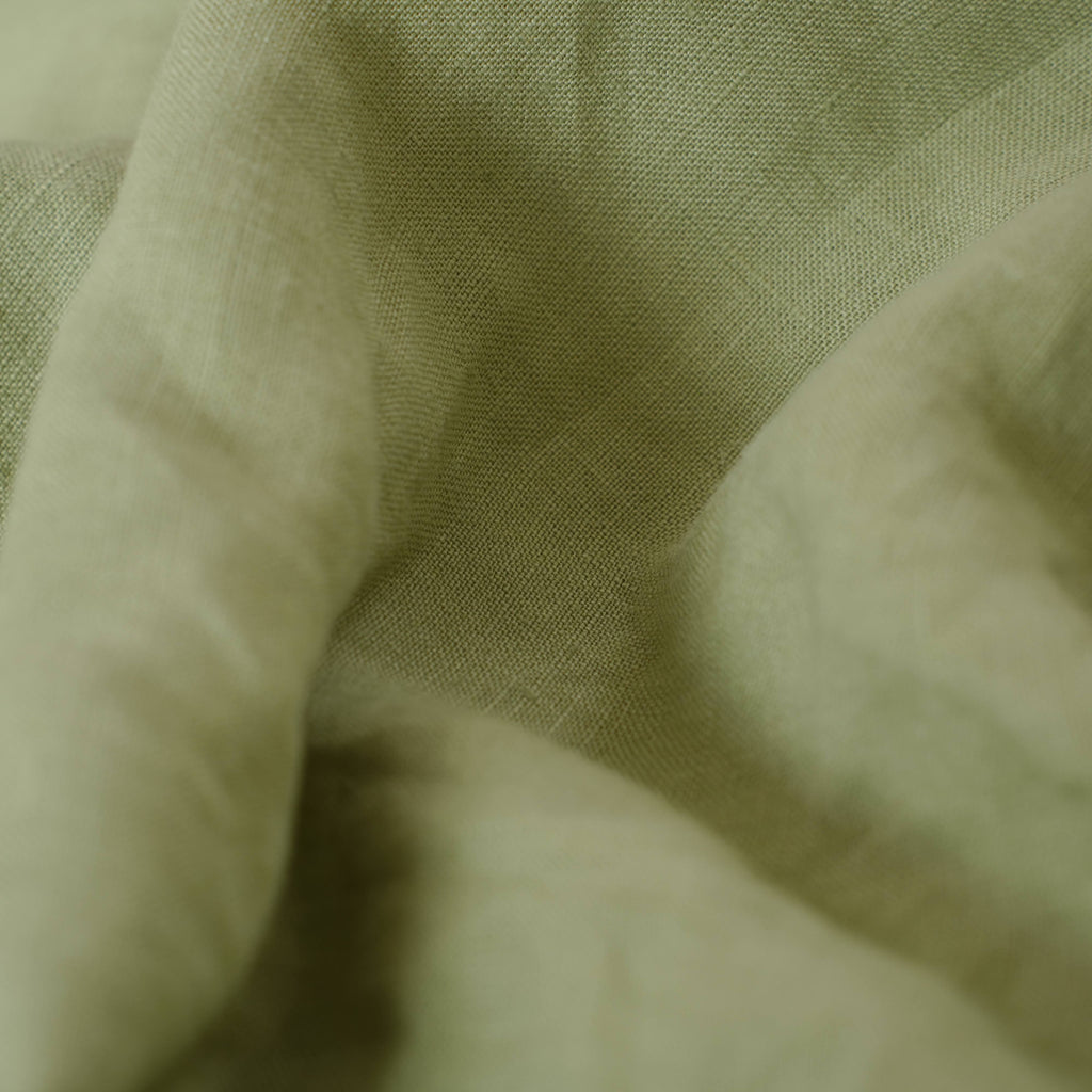 Avocado Green French Linen Duvet Cover Set - Eco-Friendly 4-Piece