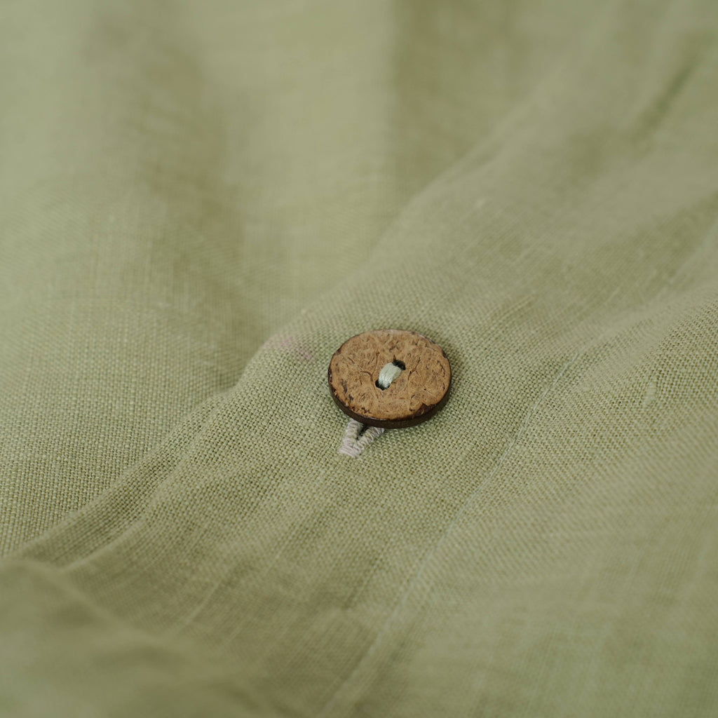 Avocado Green French Linen Duvet Cover Set - Eco-Friendly 4-Piece