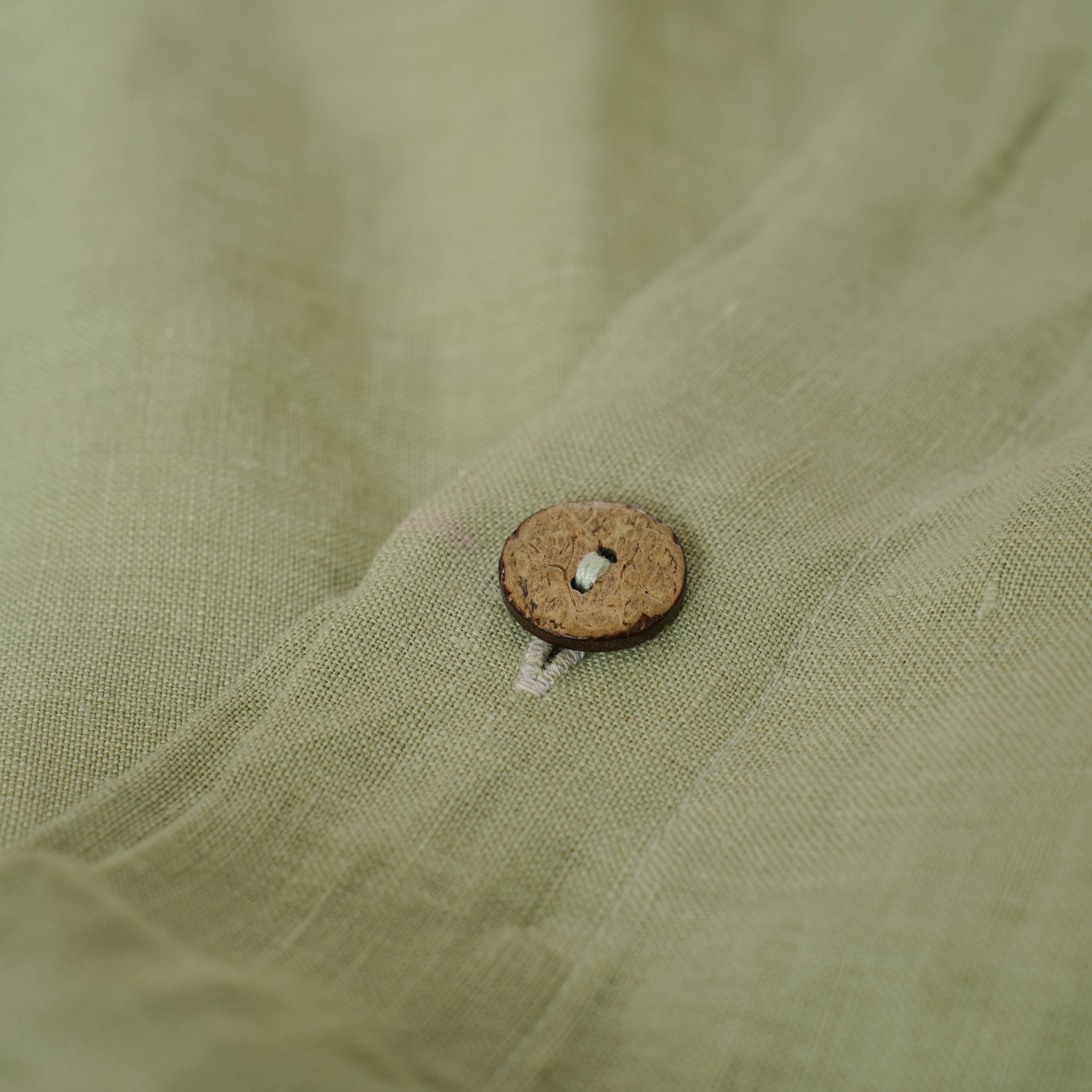 Avocado Green French Linen Duvet Cover Set - Eco-Friendly 4-Piece