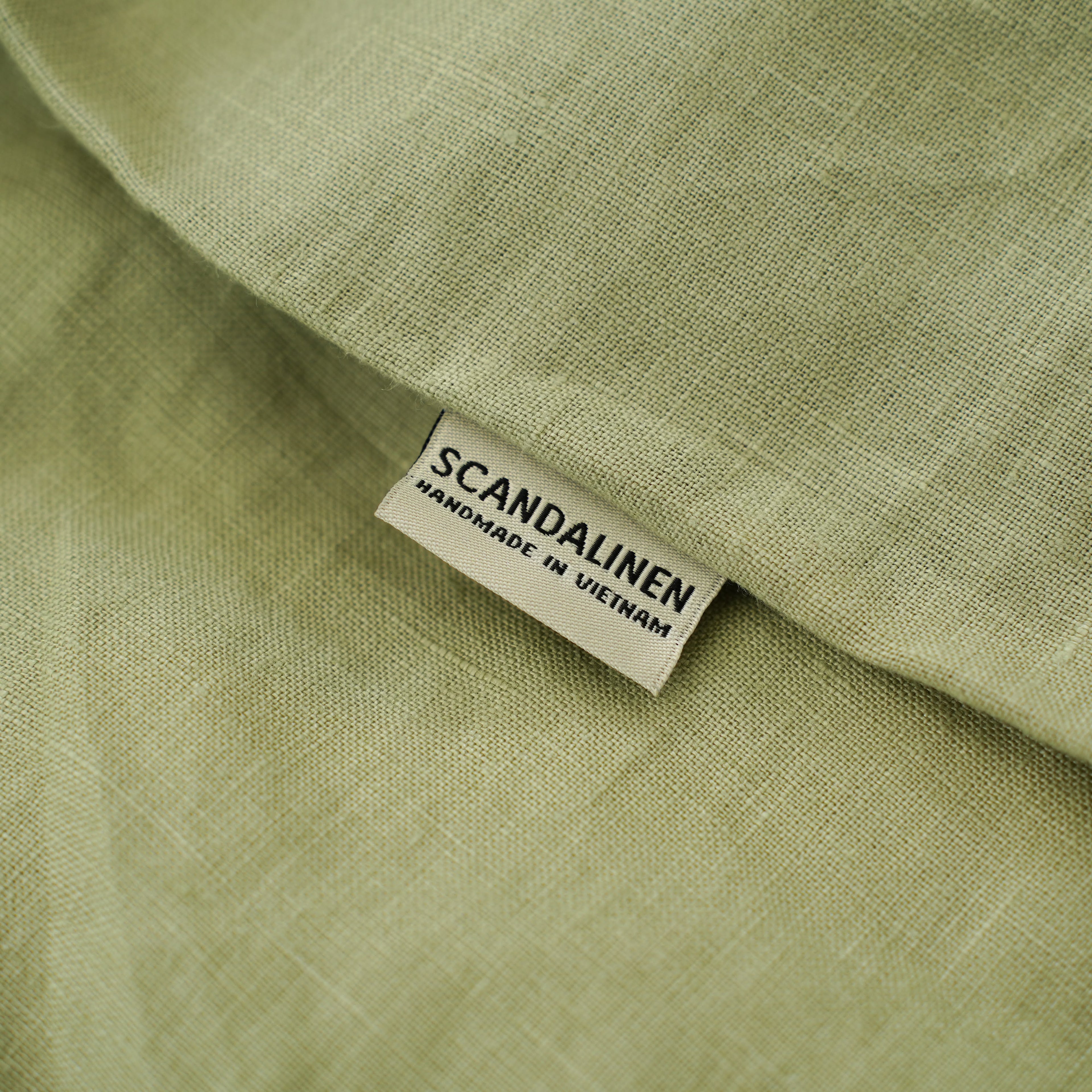 Avocado Green French Linen Duvet Cover Set - Eco-Friendly 4-Piece