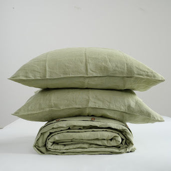 Avocado French Linen Pillowcase - Plain Dyeing 10