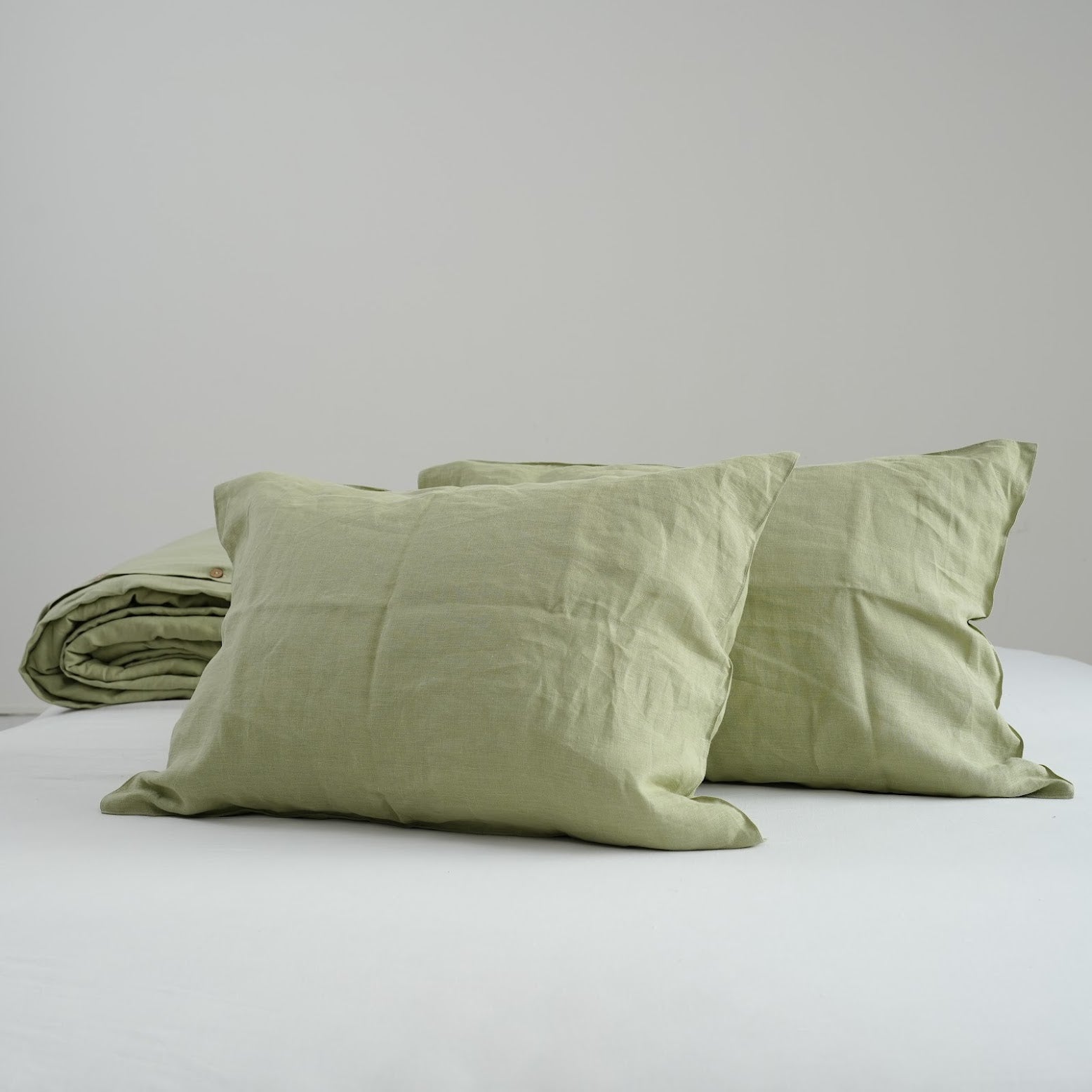 Avocado French Linen Pillowcase - Plain Dyeing 10