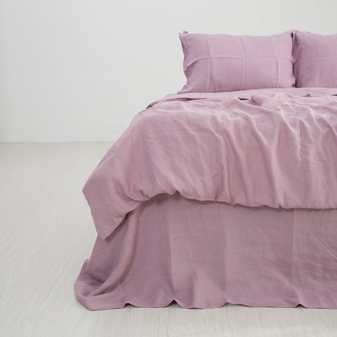 Purple French Linen Duvet Cover - Plain Dyeing 04