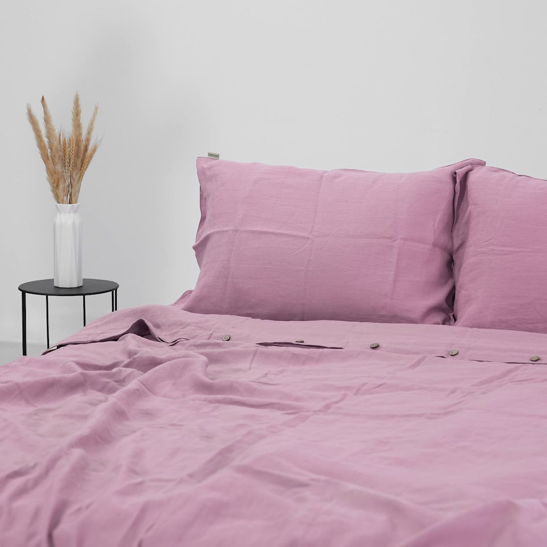 Purple French Linen Duvet Cover - Plain Dyeing 04