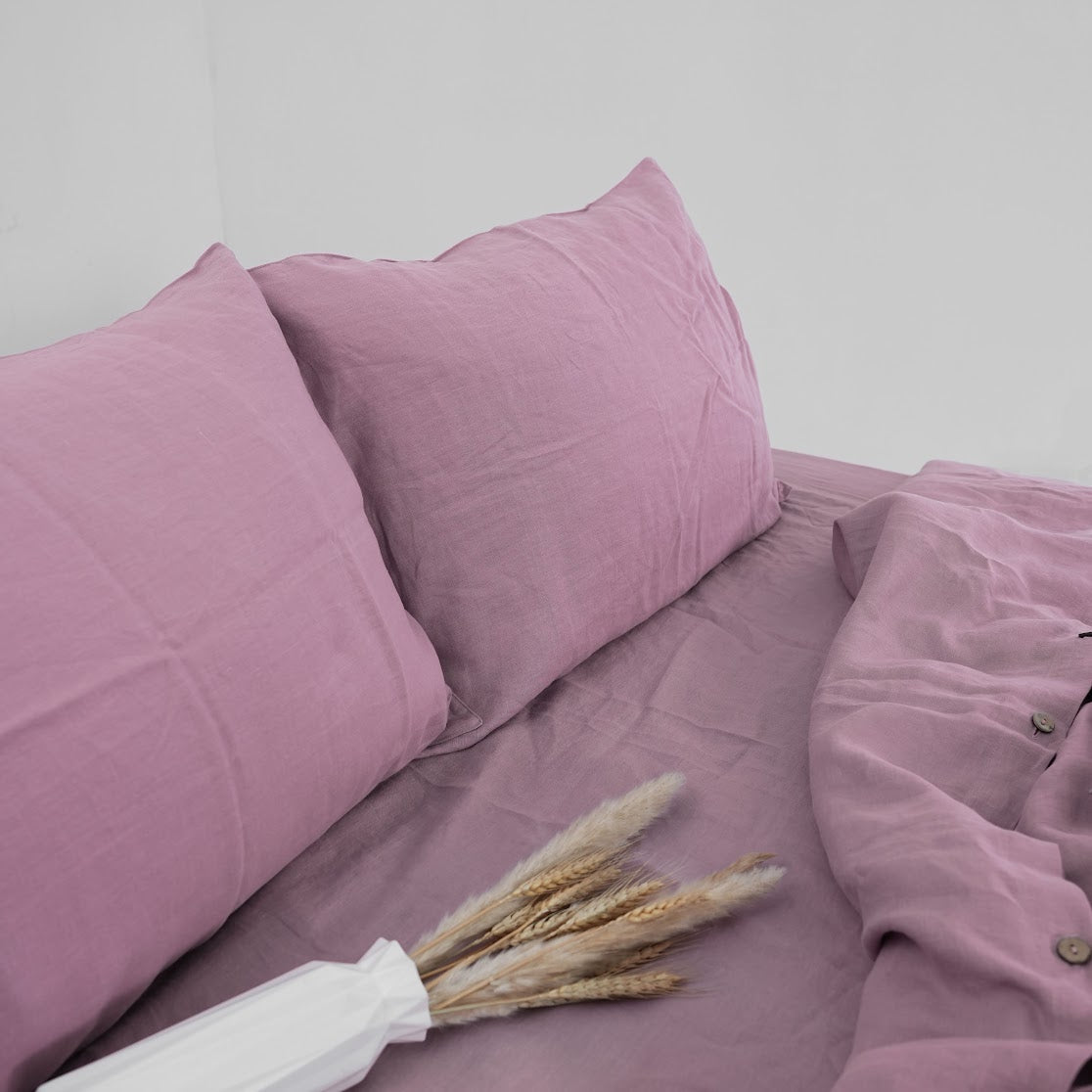 Purple French Linen Duvet Cover - Plain Dyeing 04