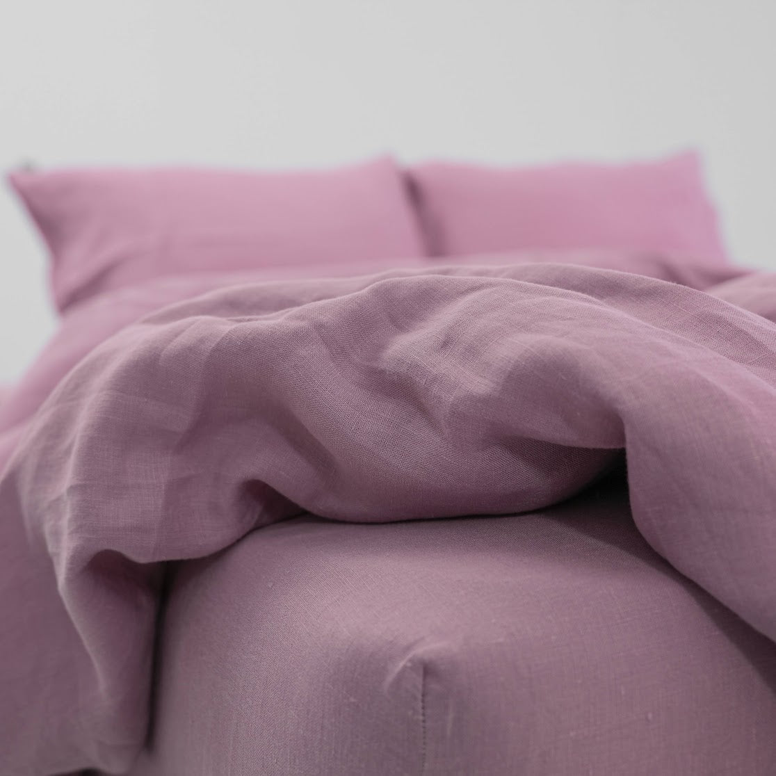 Purple French Linen Duvet Cover - Plain Dyeing 04