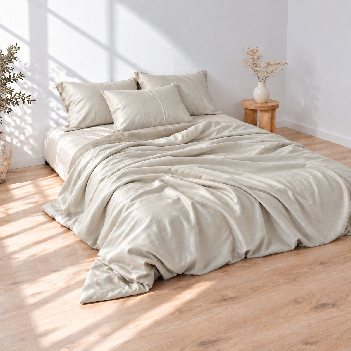 Light Grey Bamboo Linen Pillowcases