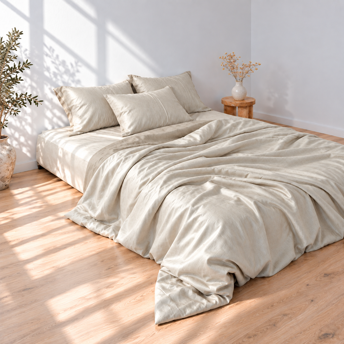 Light Grey Bamboo Linen Pillowcases