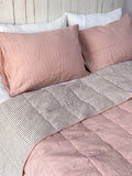 Natural Oatmeal French Linen Quilted Blanket