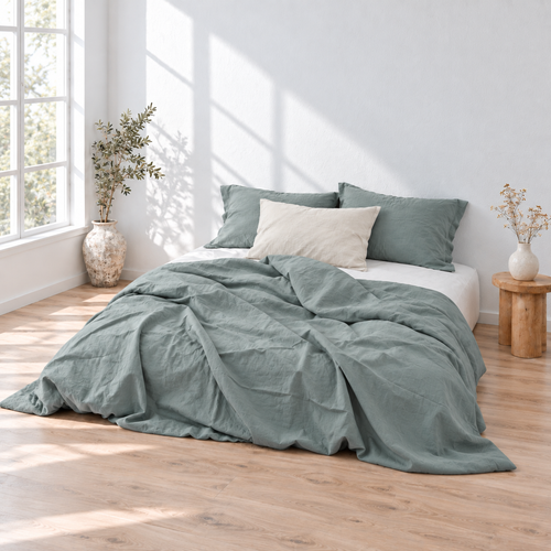 Aegean Bamboo Linen Duvet Cover Set – 4-Piece | 45% Linen 55% Bamboo Rayon