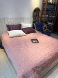 Dusty Pink French Linen Quilted Blanket