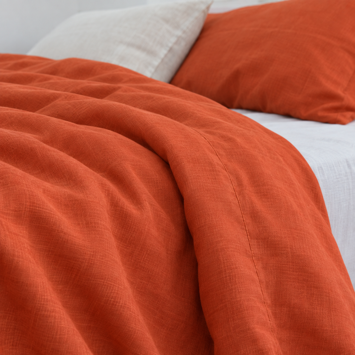 Squash Bamboo Linen Duvet Cover Set – 4-Piece | 45% Linen 55% Bamboo Rayon