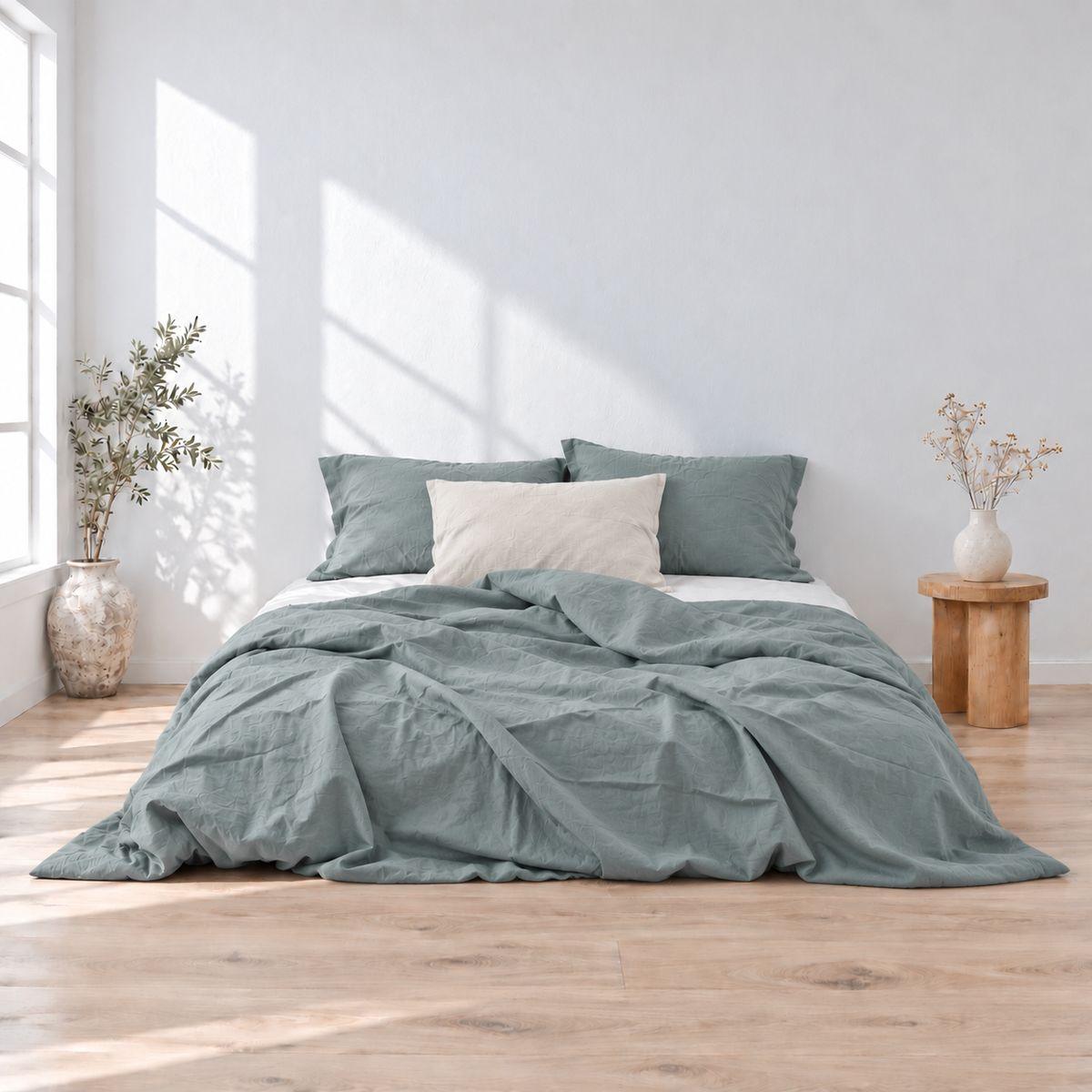 Aegean Bamboo Linen Duvet Cover Set – 4-Piece | 45% Linen 55% Bamboo Rayon