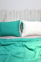 Turquoise Linen Bamboo Bedding Sets 4 pieces