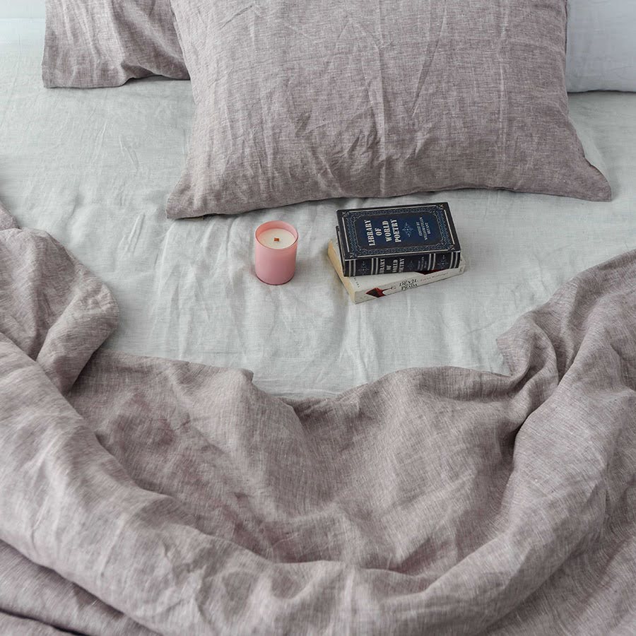 Light Purple French Linen Duvet Cover - Light Purple 47