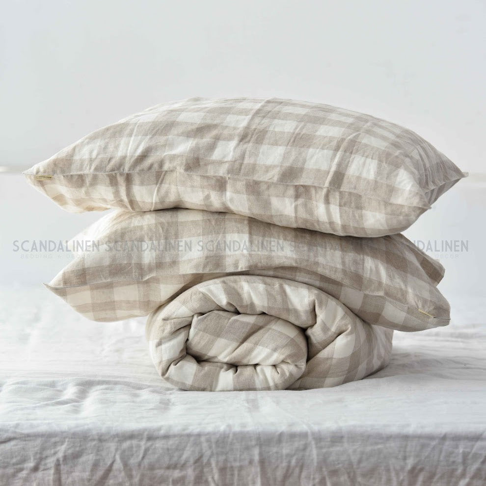 Grid French Linen Duvet Cover - Yarn Dyeing 58