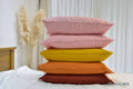Red Striped French Linen Pillowcase | Yarn-Dyed | Handmade