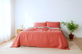 Salmon Bamboo Linen Duvet Cover Set – 4-Piece | 45% Linen 55% Bamboo Rayon | 165 GSM