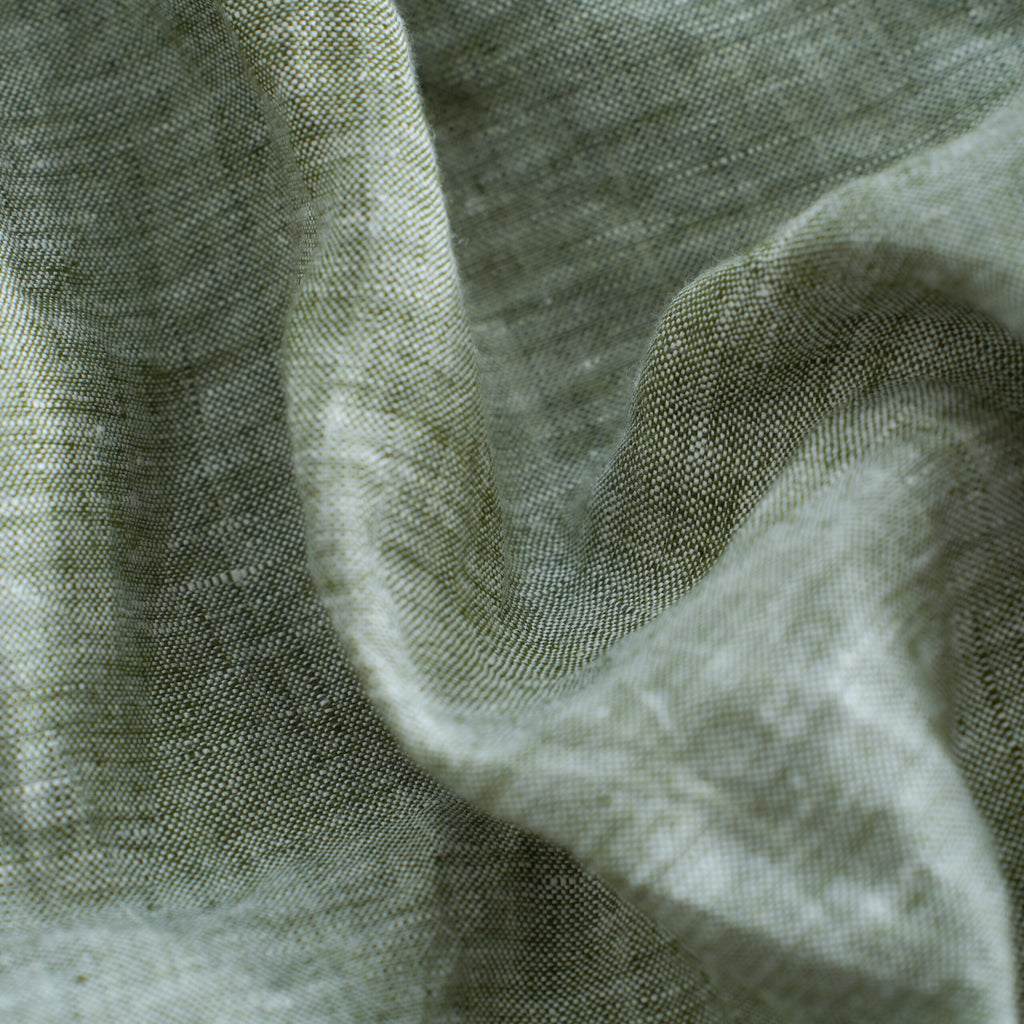 Asparagus Green French Linen Duvet Cover Set - Yarn-Dyed 4-Piece