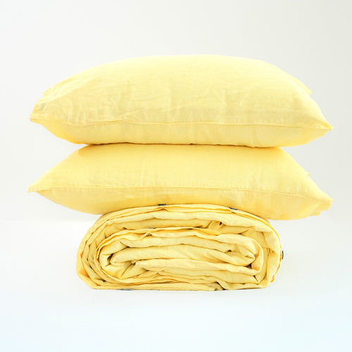 Butter French Linen Flat Sheet | 100% Linen Flat Sheet