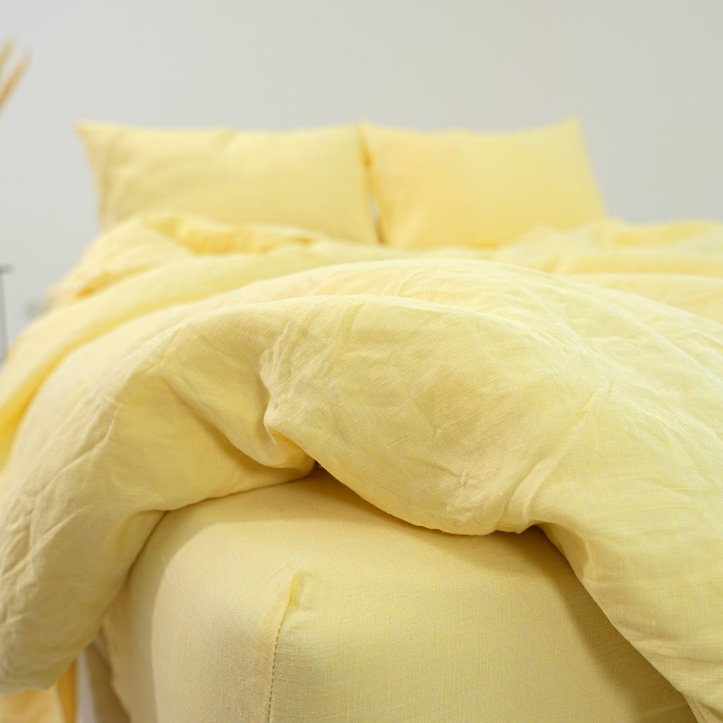 Butter French Linen Flat Sheet | 100% Linen Flat Sheet