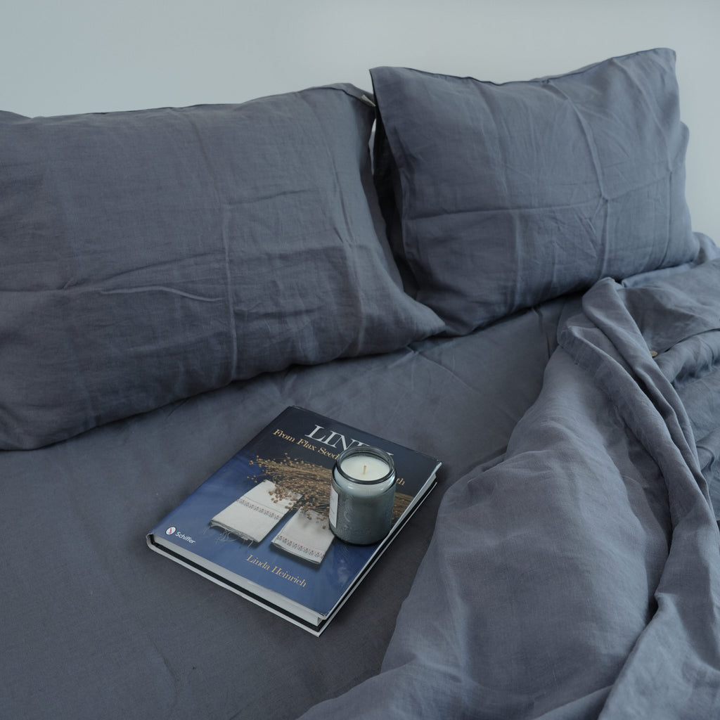 Dark French Linen Top Sheet | 100% Linen Flat Sheet