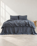 Dark French Linen Duvet Cover | Plain Dyed