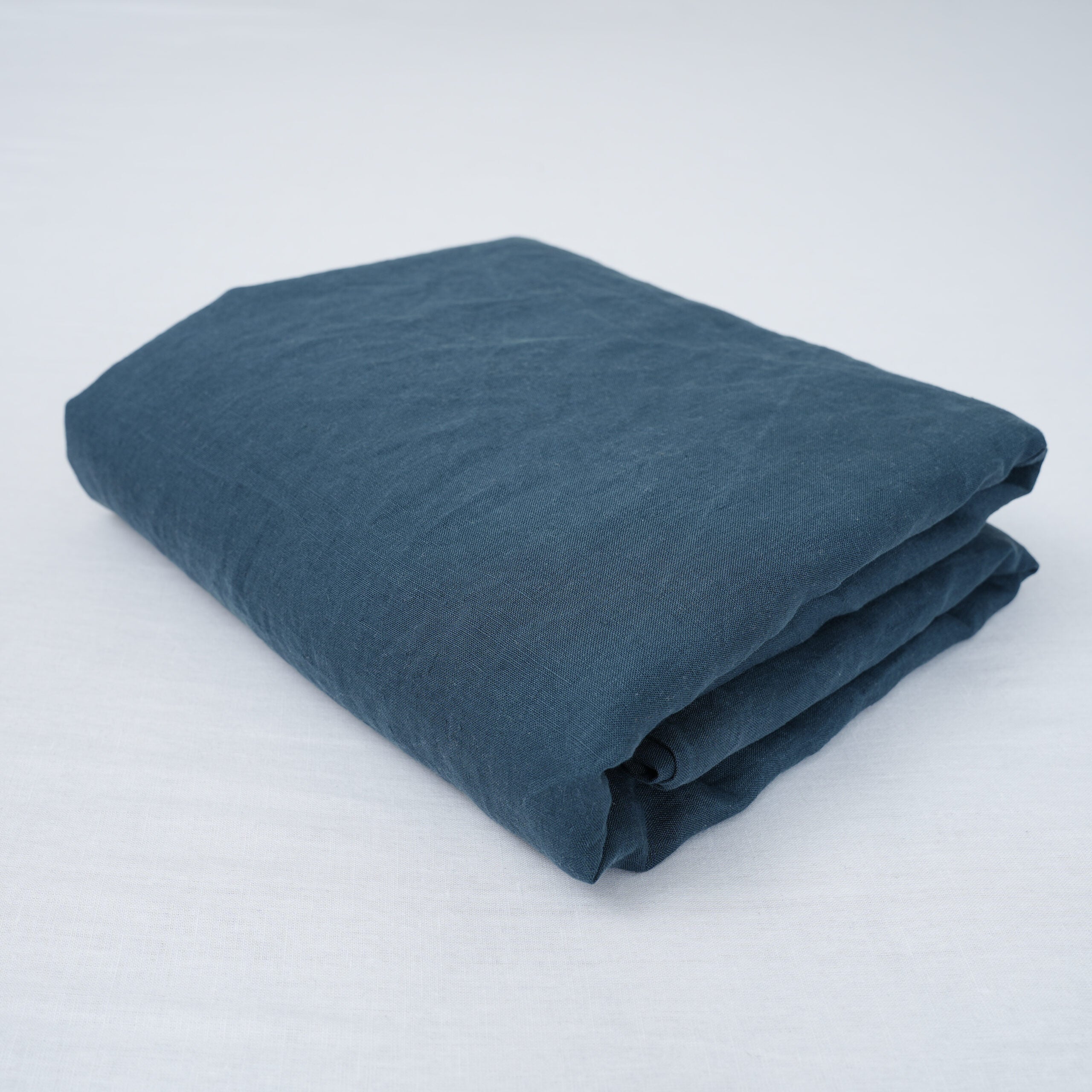 Dark Teal French Linen Flat Sheet | 100% Linen Flat Sheet
