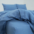 Denim French Linen Flat Sheet | 100% Linen Flat Sheet