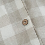 Grid Pattern French Linen Fitted Sheet Set - Yarn-Dyed with 2 Pillowcases