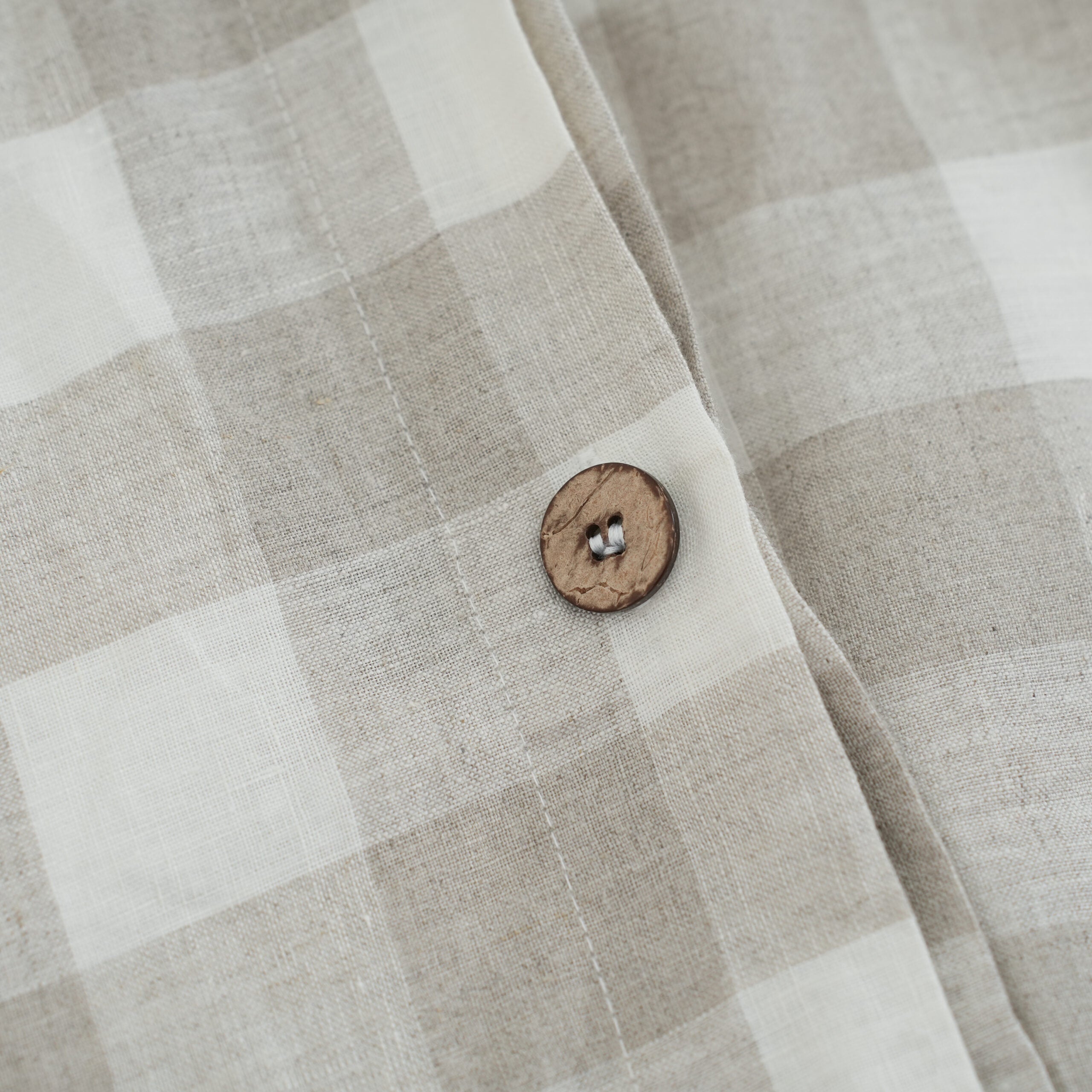 Flax Grid French Linen Flat Sheet | 100% Linen Flat Sheet