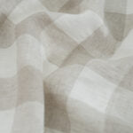 Grid Pattern French Linen Fitted Sheet Set - Yarn-Dyed with 2 Pillowcases