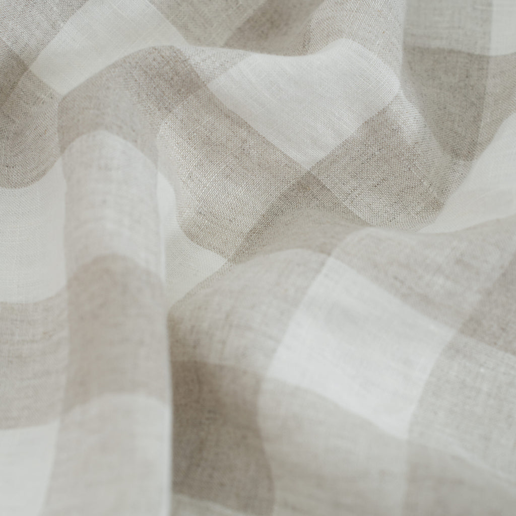 Flax Grid French Linen Flat Sheet | 100% Linen Flat Sheet