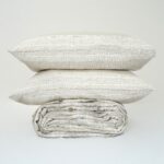 Wide Striped French Linen Fitted Sheet Set - Yarn-Dyed with 2 Pillowcases