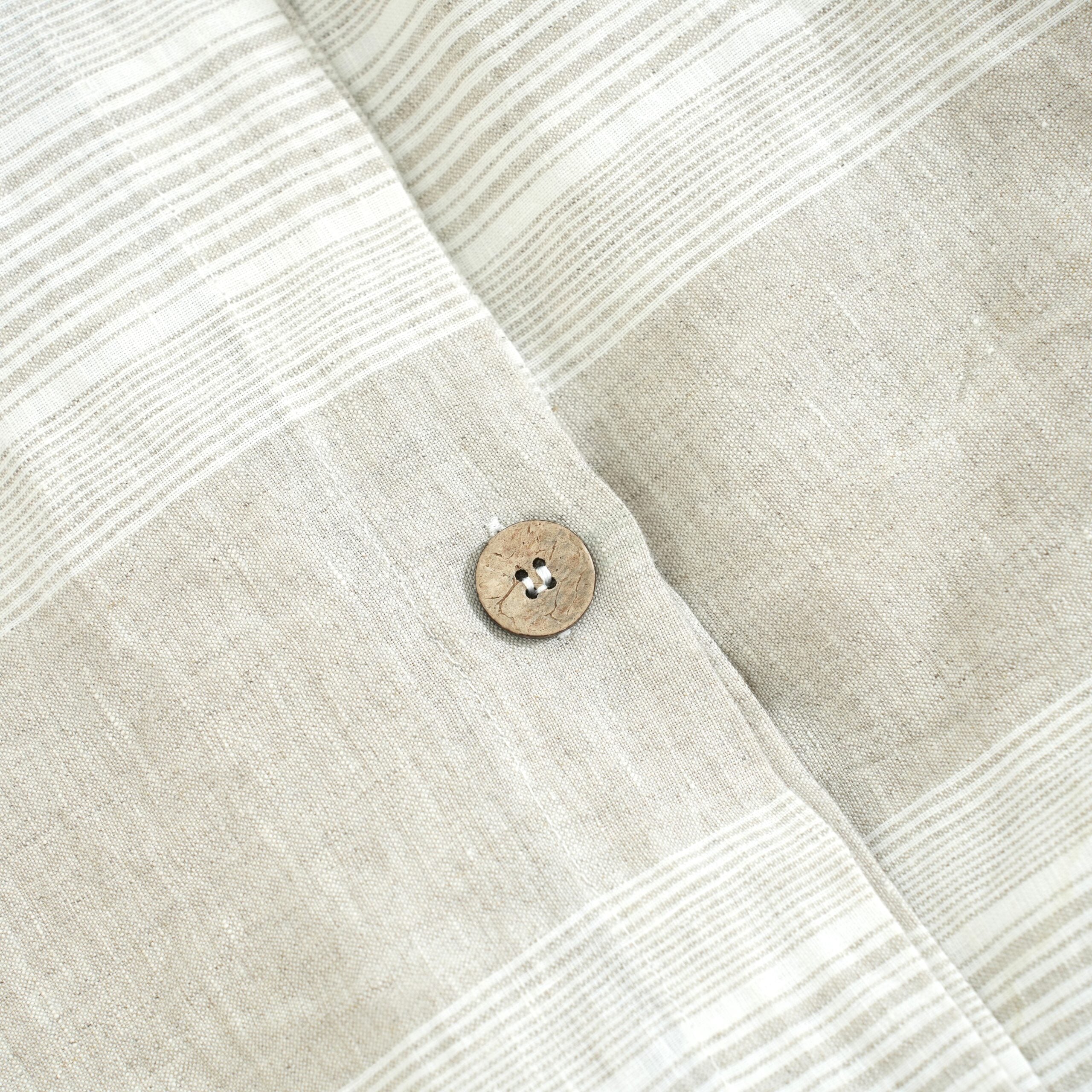 Big Striped French Linen Duvet Cover+2 Pillowcases Set - Yarn Dyeing 61