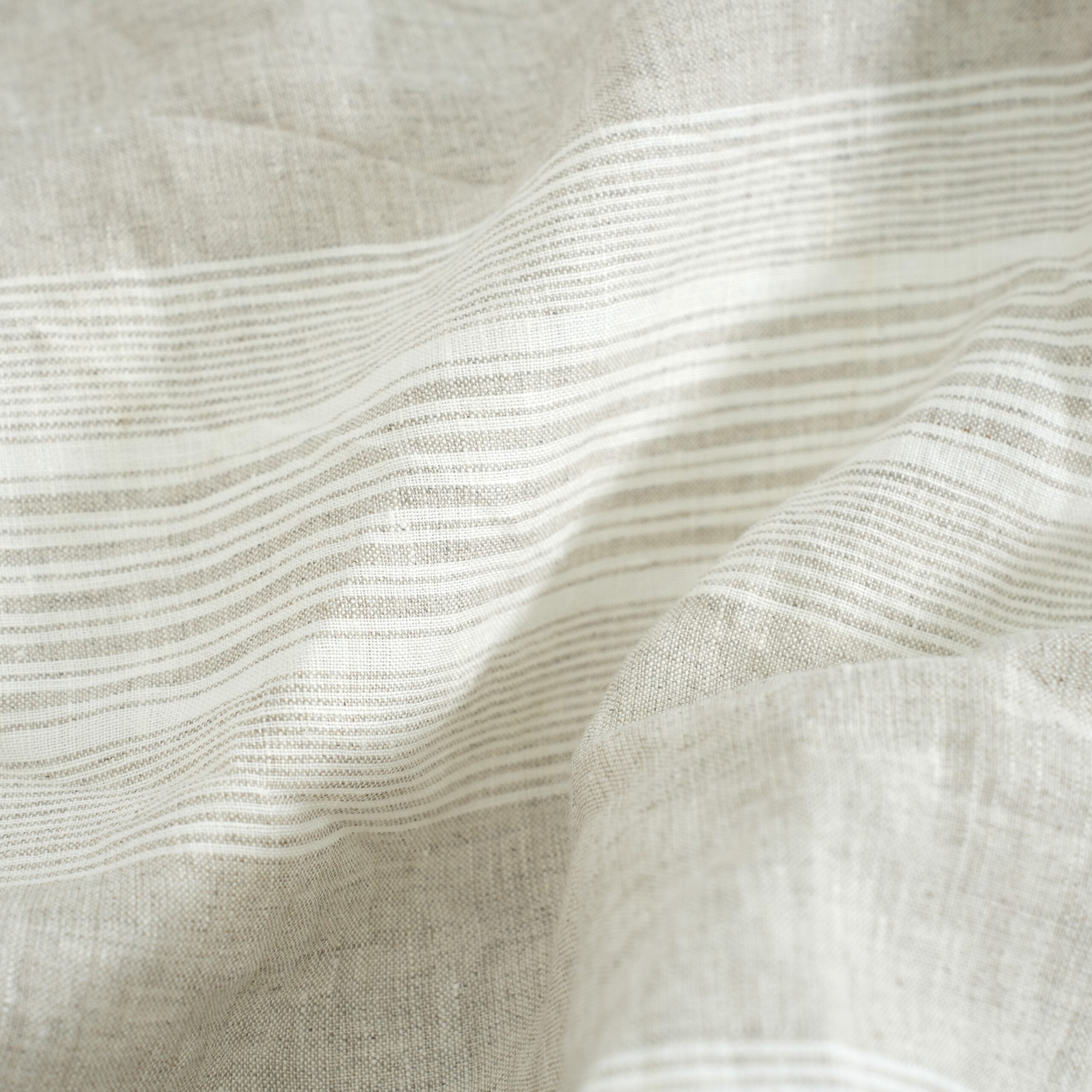 Flax Striped French Linen Flat Sheet | 100% Linen Flat Sheet