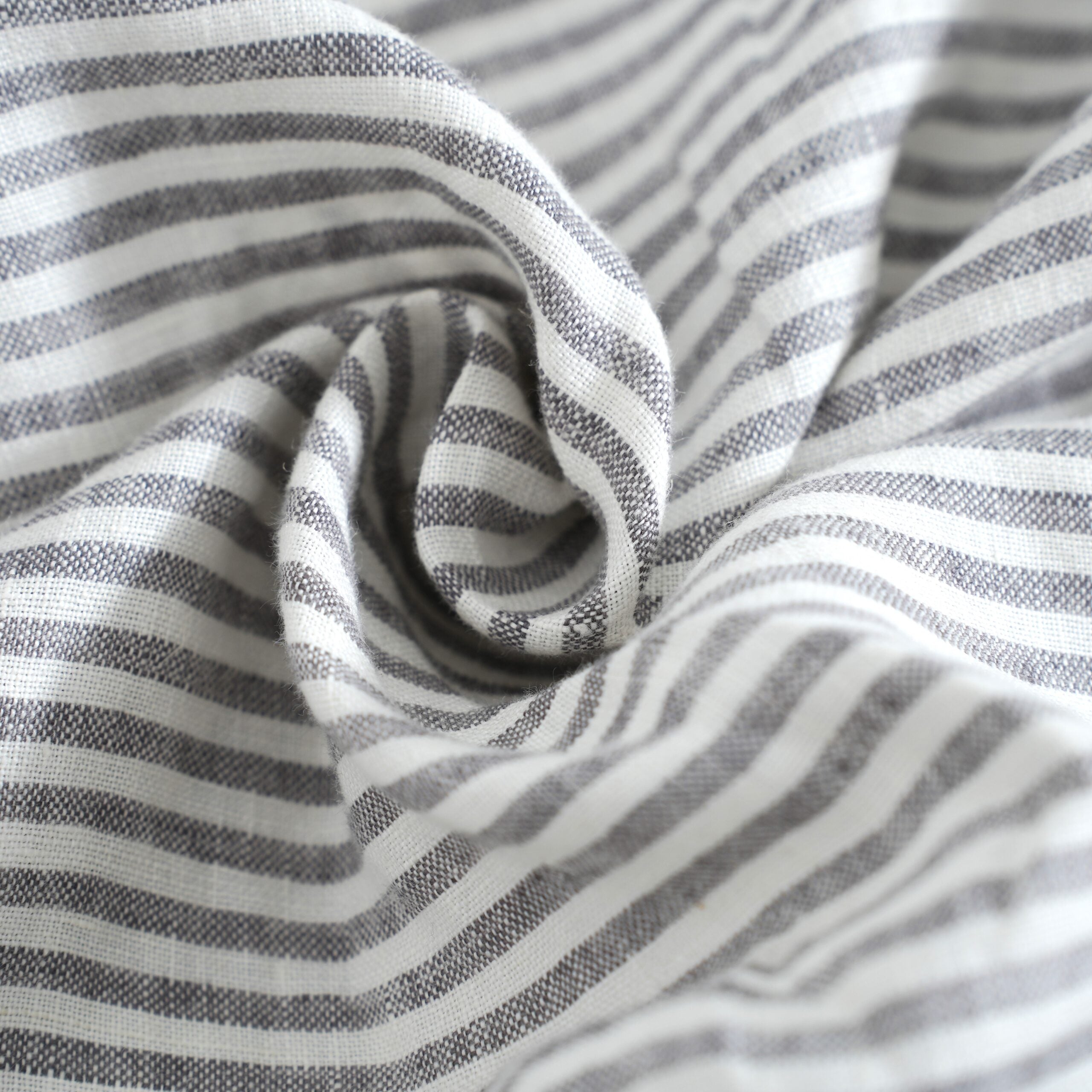 Striped French Linen Duvet Cover+2 Pillowcases Set - Yarn Dyeing 49