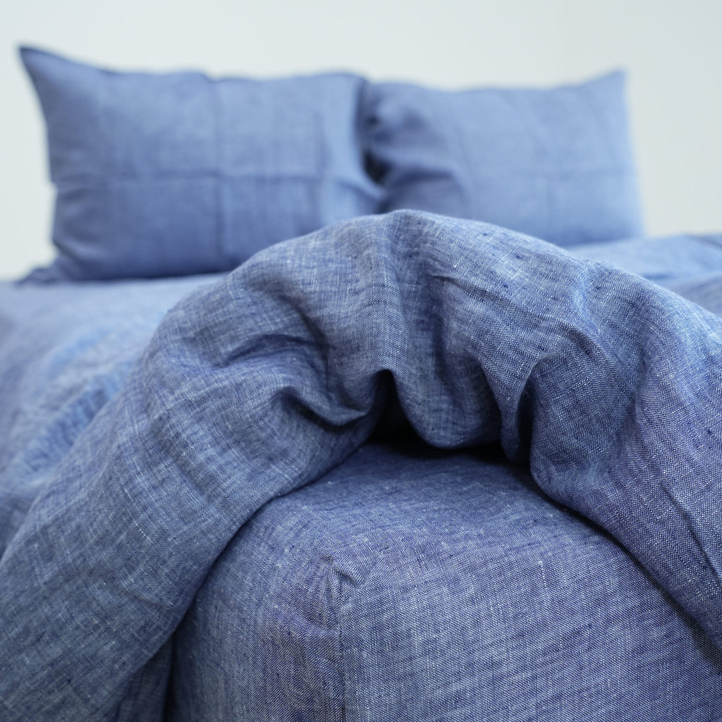 Jean French Linen Duvet Cover+2 Pillowcases Set | Yarn-Dyed | Handmade