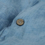 Blue French Linen Fitted Sheet Set - Yarn-Dyed with 2 Pillowcases