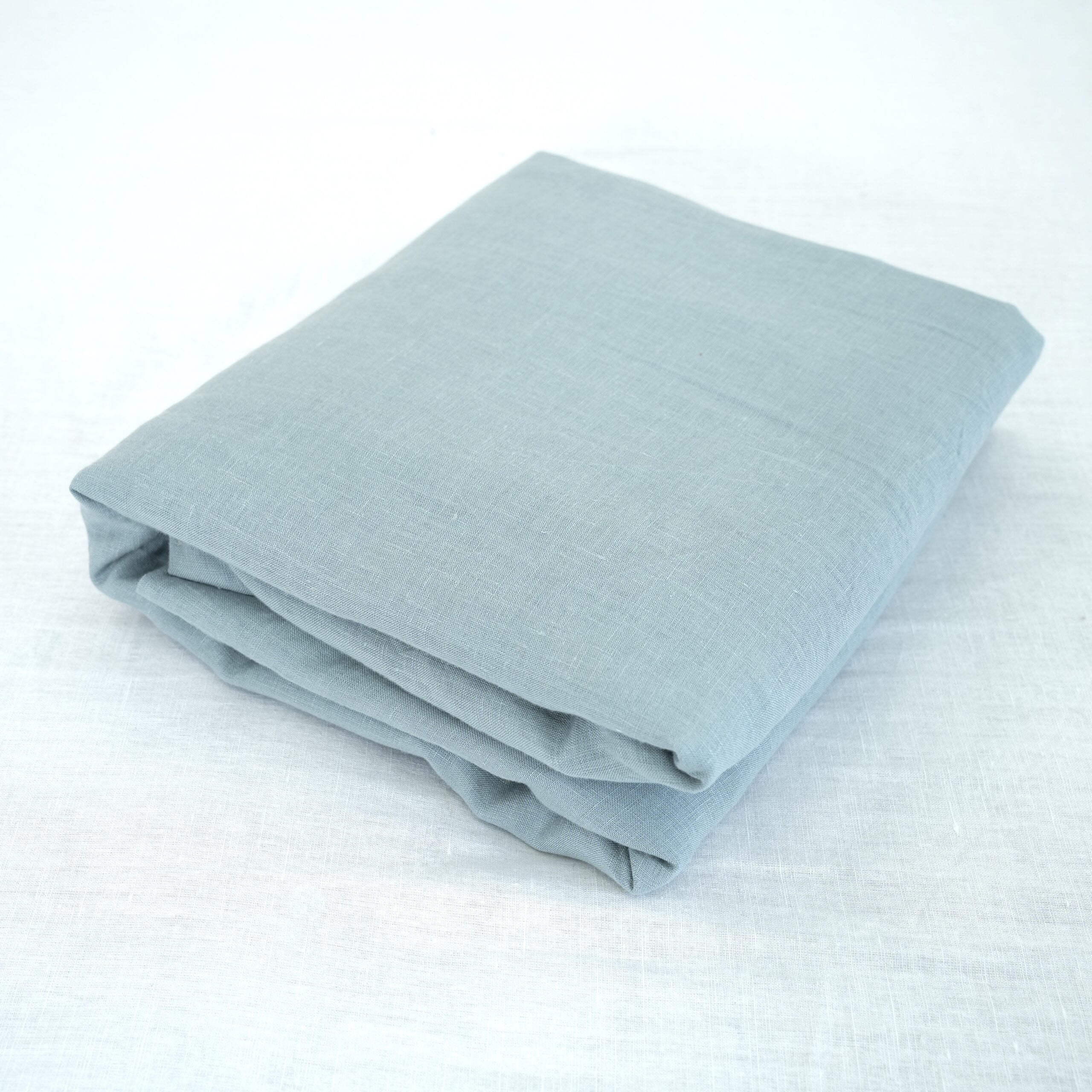 Misty Blue French Linen Flat Sheet | 100% Linen Flat Sheet
