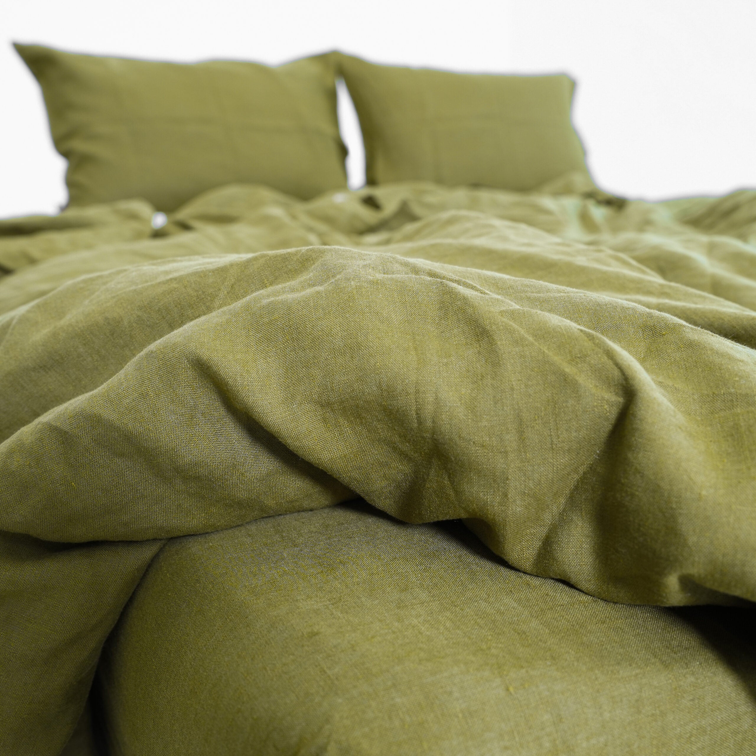 Moss Green French Linen Flat Sheet | 100% Linen Flat Sheet