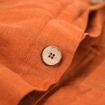Orange French Linen Fitted Sheet Set - Deep Pocket with 2 Pillowcases