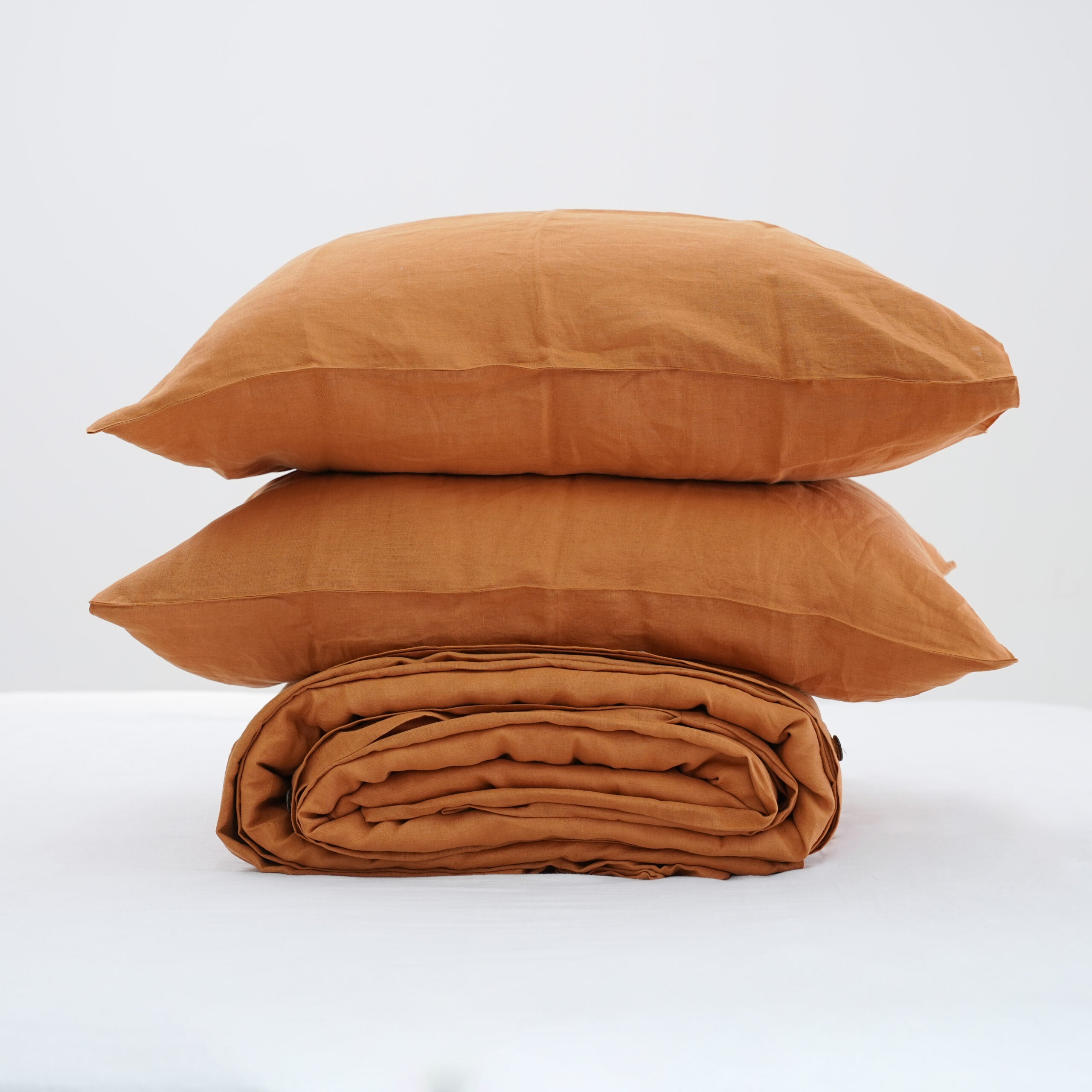Goldenrod Yellow French Linen Fitted Sheet Set - Deep Pocket with 2 Pillowcases