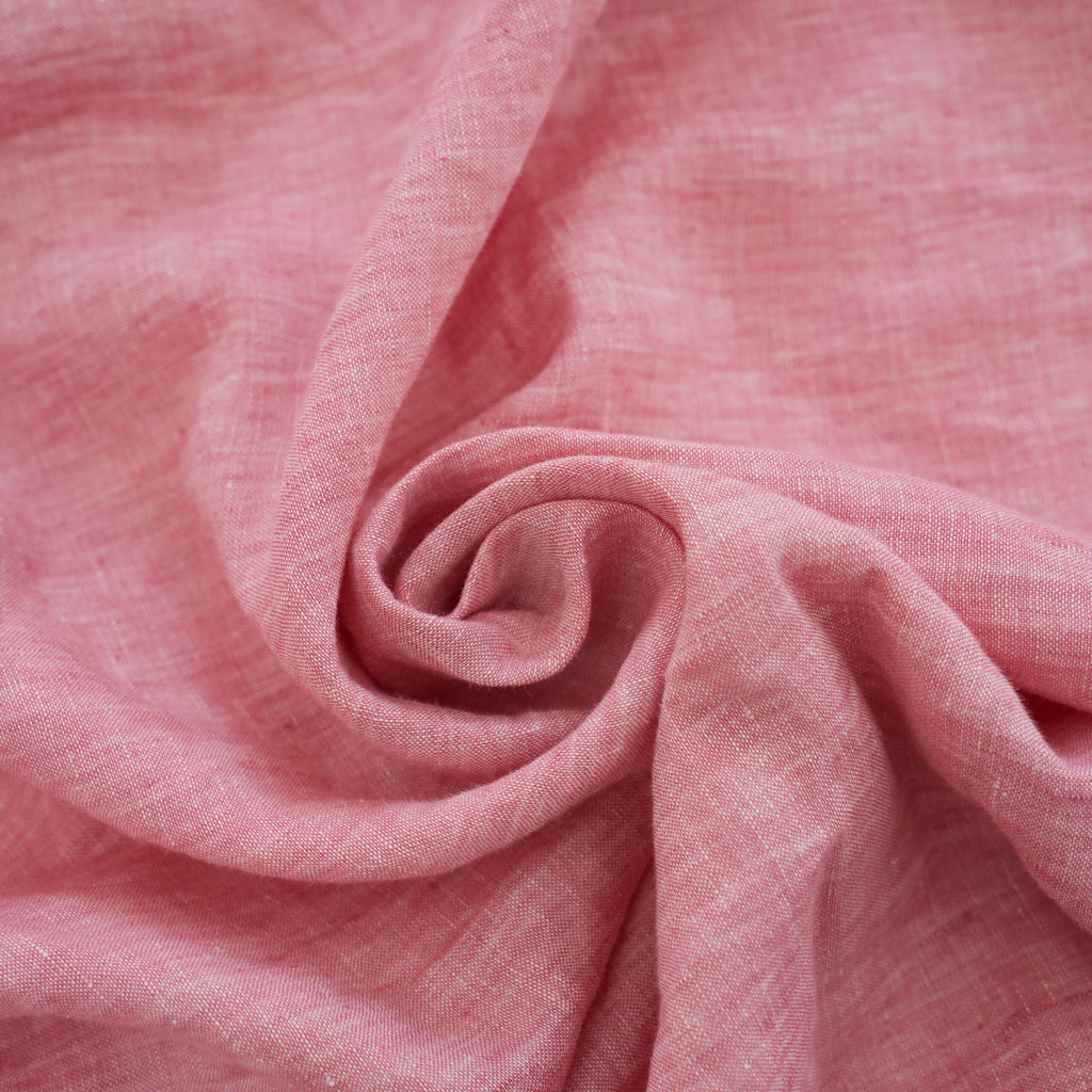 Red Pink French Linen Pillowcase | Yarn-Dyed | Handmade
