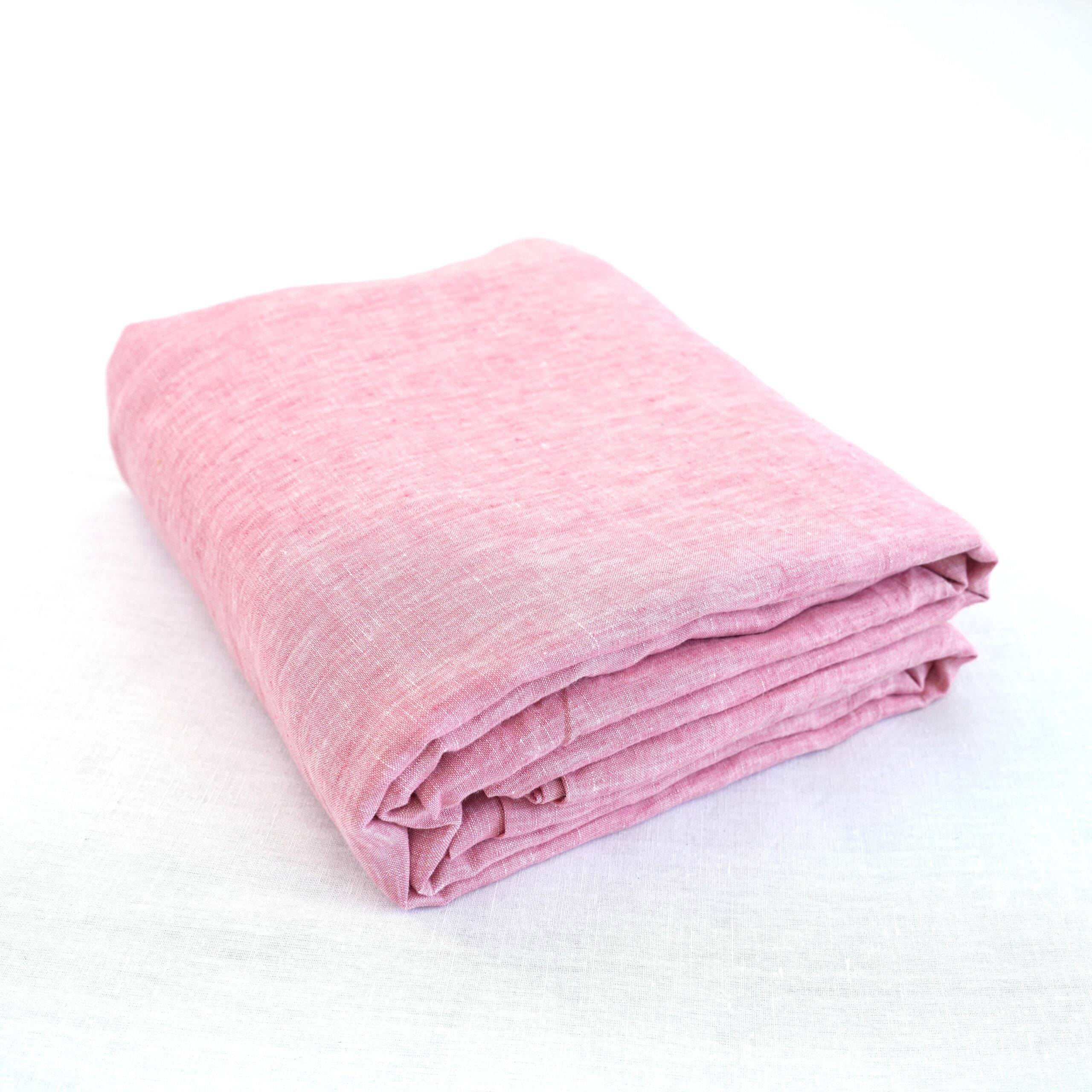 Red Pink French Linen Top Sheet | 100% Linen Flat Sheet