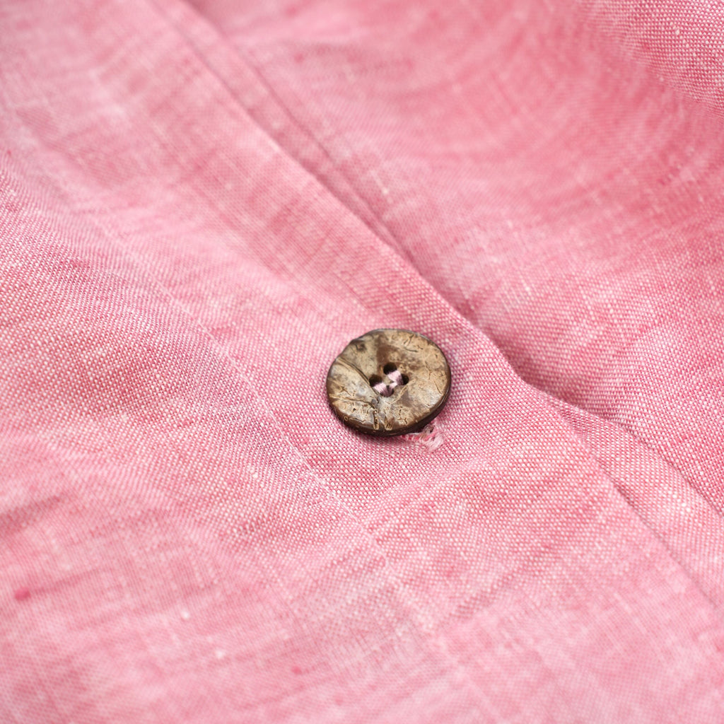 Red Pink French Linen Pillowcase | Yarn-Dyed | Handmade